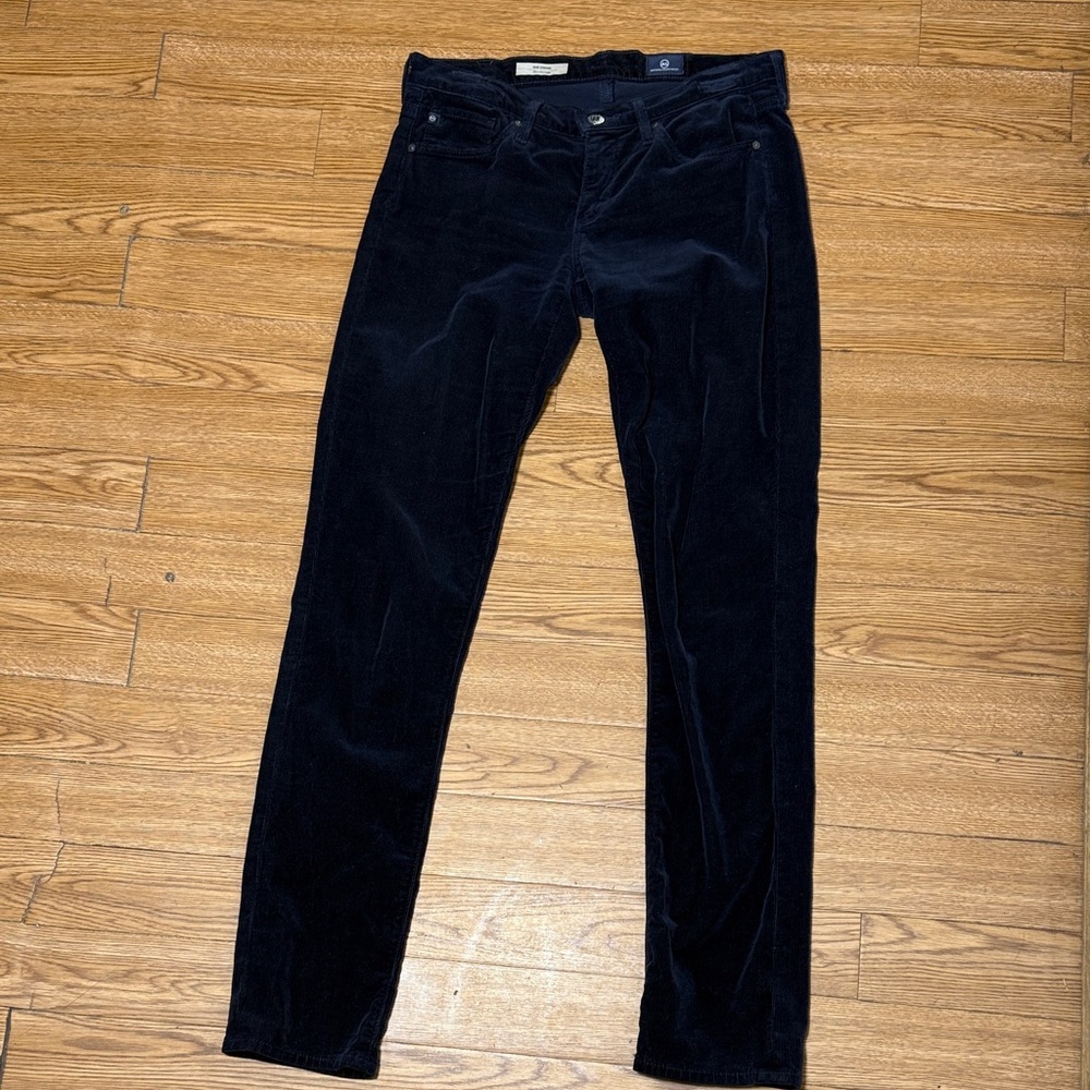 AG Adriano Goldschmied Midnight Velvet Skinny Pants